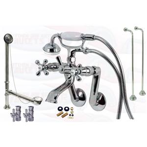 Chrome Clawfoot Tub Faucet Kit Package Kitchen Bathroom