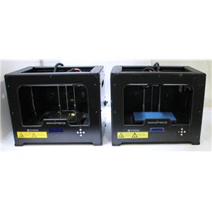 Lot of 2 Monoprice 11614 Dual Extrusion Desktop 3D Printers