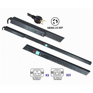 APC AP8641 NetShelter Metered Switching 0U 2G PDU 30A 200-208V (21) C13 (3) C19