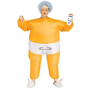 Adult Baby President Inflatable Donald Trump Costume Orange