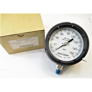 Reotemp PT45P1A4P19DT 160 PSI Industrial Process Pressure Gauge 4 1/2" Face New