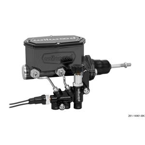 Wilwood 7/8" Compact Tandem Aluminum Master Cylinder Prop Valve Kit Black