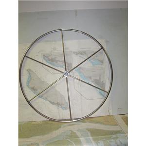 Boaters’ Resale Shop of TX 1904 1452.01 STAINLESS 40" STEERING WHEEL - 1" SHAFT