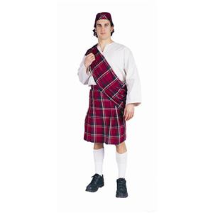 Scott Adult Costume Scottish Kilt and Hat