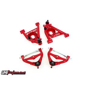 UMI Performance 303133-R GM G-Body Upper and Lower Front Control Arm Kit No Upper Ball Joint - Red