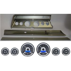67 Chevelle Silver Dash Carrier Panel w/ Dakota Digital VHX Universal 6 Gauge