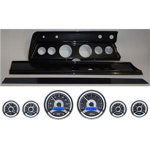 67 Chevelle Carbon Dash Carrier Panel w/ Dakota Digital VHX Universal 6 Gauge