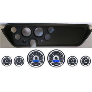 67 GTO Black Dash Carrier Panel w/ Dakota Digital VHX Universal 6 Gauge
