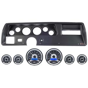 70-72 Chevelle SS Black Dash Carrier w/ Dakota Digital VHX Universal 6 Gauge