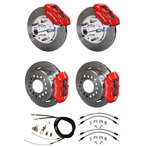 64-72 Chevelle Wilwood 4 Wheel Disc Brake Kit 11" Rotors Red Caliper