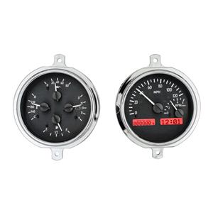 Dakota Digital 51 52 Ford Pickup Truck Gauge System Black Alloy Red VHX-51F-PU-K-R
