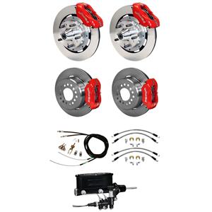 Wilwood 59-64 Impala Manual 4 Wheel Disc Big Brake Kit 12" Plain Red Caliper