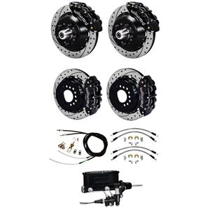 Wilwood 64-72 Chevelle 4 Wheel Manual Disc Big Brake Kit 13" Drilled Rotor Black