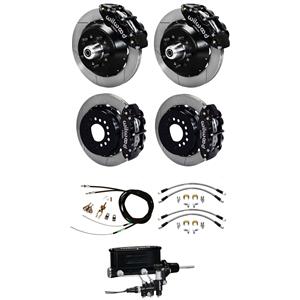 Wilwood 65-69 Mustang Manual 4 Wheel Disc Big Brake Kit 13" Plain Black Caliper