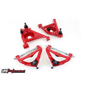 UMI Performance 303233-R GM G-Body Up and Low Front Control Arm Kit Delrin No Upper Ball Joint -RED