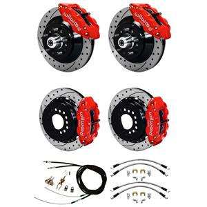 Wilwood 64-72 Chevelle El Co 4 Wheel Disc Big Brake Kit 13" Drilled Red Caliper