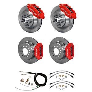 Wilwood 67-69 Camaro 4 Wheel Disc Big Brake Kit Plain Rotor Red Caliper