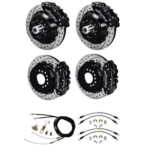 Wilwood 64-72 Chevelle 4 Wheel Disc Big Brake Kit Drilled Rotor Black Caliper
