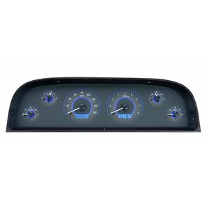 1960-63 Chevy Truck VHX System, Carbon Fiber Face - Blue Display