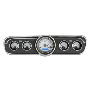 1965-66 Ford Mustang VHX System, Silver Face - Blue Display
