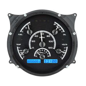 Dakota Digital 61-66 Ford Pickup Truck VHX Analog Dash Gauge System Black Alloy Blue VHX-61F-PU-K-B