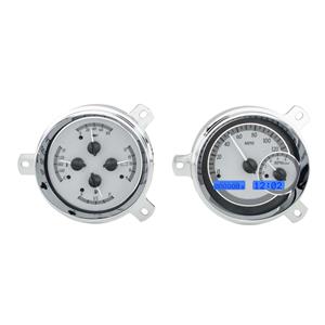 Dakota Digital 1951-52 Chevy Car Analog Gauges Silver Alloy Blue VHX-51C-S-B
