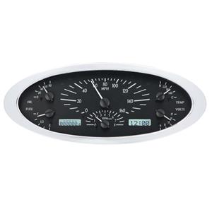 Dakota Digital 32 Ford Car Analog Dash Gauge System Black Alloy White VHX-32F-K-W