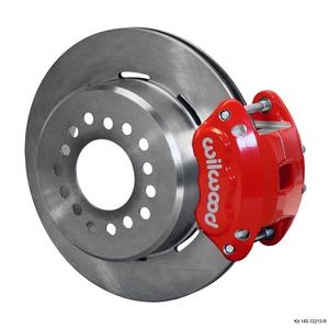 Wilwood Rear Disc Brake Kit Ford 9" Big Bearing w/ 2.36" Offset Plain Rotor Red