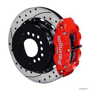 Wilwood Chevy 10/12 Bolt 2.81" Offset Rear Disc Brake Kit 12.88" Rotor Drill Red