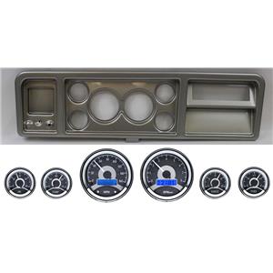 73-79 Ford Truck Silver Dash Carrier w/ Dakota Digital 3-3/8" VHX-1060 Gauges