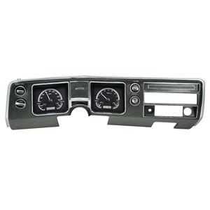 Dakota Digital 68 Chevy Chevelle El Camino Analog Dash Gauges Black Alloy White VHX-68C-CVL-K-W