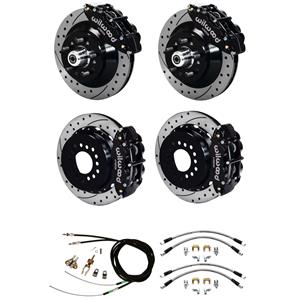 Wilwood 73-77 El Camino 4 Wheel Disc Brake Kit 13" Drilled Rotor Black Caliper