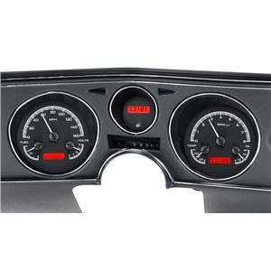 Dakota Digital 69 Chevy Chevelle El Camino Analog Dash Gauge System Black Alloy Red VHX-69C-CVL-K-R