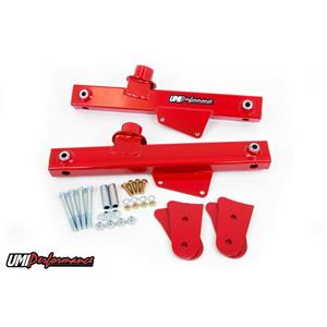 UMI Performance 1026-R Ford Mustang UMI Performance Rear Lift Bars - Red