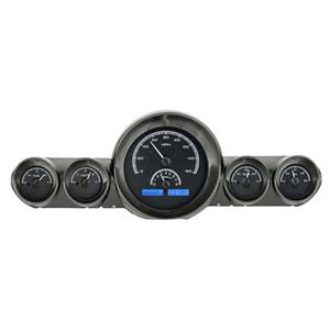 Dakota Digital 59-60 Chevy Impala Analog Gauges Black Alloy Blue VHX-59C-IMP-K-B