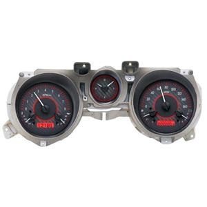 Dakota Digital 71-73 Ford Mustang Analog Gauges Carbon Fiber Red VHX-71F-MUS-C-R
