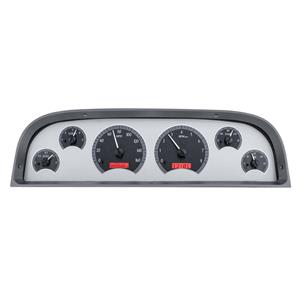Dakota Digital 60-63 Chevy Pickup Analog Gauges Silver Alloy Red VHX-60C-PU-S-R