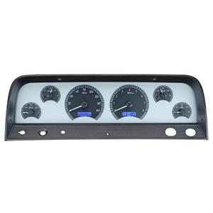 1964-66 Chevy Truck VHX System, Silver Face - Blue Display