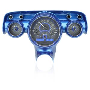 1957 Chevy Car VHX System Carbon Fiber Style Face - Blue Display