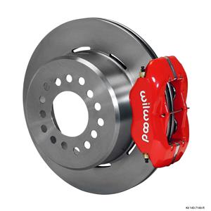 Wilwood 64-74 Chevy 10/12 Bolt Rear Disc Brake Kit Plain Rotor Red Stagg Caliper