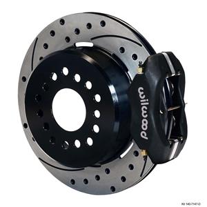 Wilwood Rear Disc Brake Kit BOP Rear End w/ 2.81" Offset Drilled Black Caliper