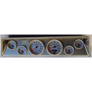 66 67 Nova Silver Dash Carrier w/ Auto Meter Ultra Lite II Gauges