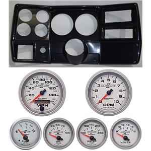 84-87 Chevy Truck Carbon Dash Carrier w/Auto Meter Ultra Lite II 5" Gauges