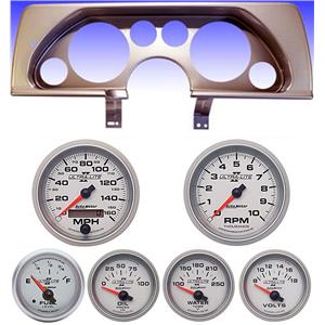 90-92 Camaro Silver Dash Carrier w/Auto Meter Ultra Lite II Gauges