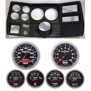 73-83 GM Truck Black Dash Carrier w/Auto Meter Sport Comp II 5" Gauges
