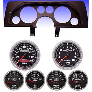 90-92 Camaro Black Dash Carrier w/Auto Meter Sport Comp II Gauges