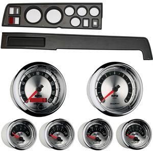 Classic Dash 718680811 Mopar B Body Black Dash Carrier Panel w/ American Muscle Electric Gauges