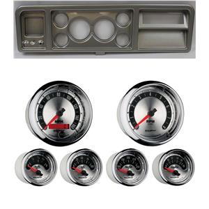73-79 Ford Truck Silver Dash Carrier w/ Auto Meter 3-3/8" American Muscle Gauges