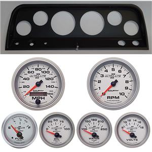 64 Chevy Truck Black Dash Carrier w/Auto Meter Ultra Lite II Gauges