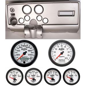 69 Pontiac Firebird Silver Dash Carrier w/ Auto Meter Phantom II Gauges